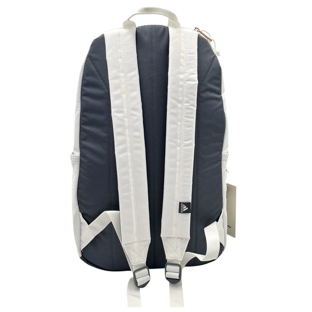 Adidas Classic 3S 5 Unisex School Backpack Fits 16" Laptop White Rose Gold - Picture 4 of 12